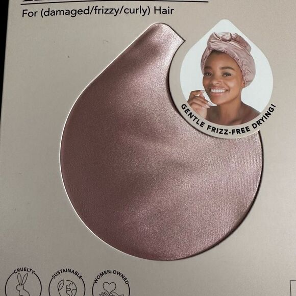 Kitsch Satin-Wrapped Hair Towel in Blush - Picture 5 of 6